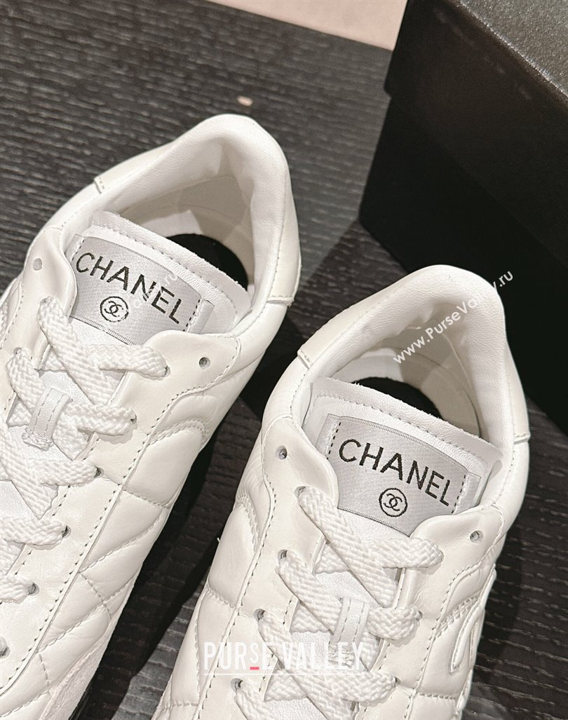 Chanel Quilted Calfskin Sneakers G45335 White 2024 (MD-240603042)