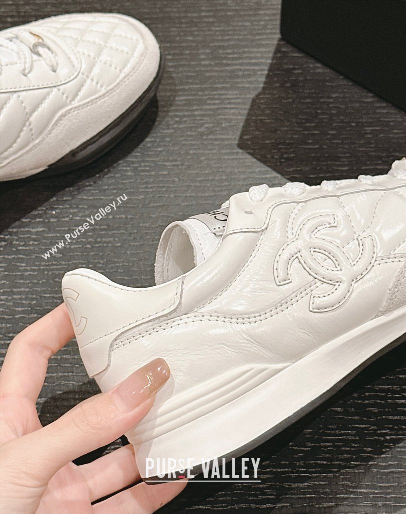 Chanel Quilted Calfskin Sneakers G45335 White 2024 (MD-240603042)