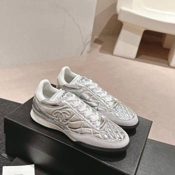 Chanel Quilted Calfskin Sneakers G45335 Silver 2024 (MD-240603044)
