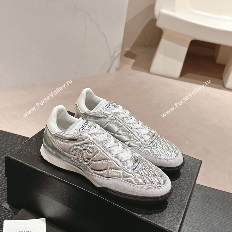 Chanel Quilted Calfskin Sneakers G45335 Silver 2024 (MD-240603044)