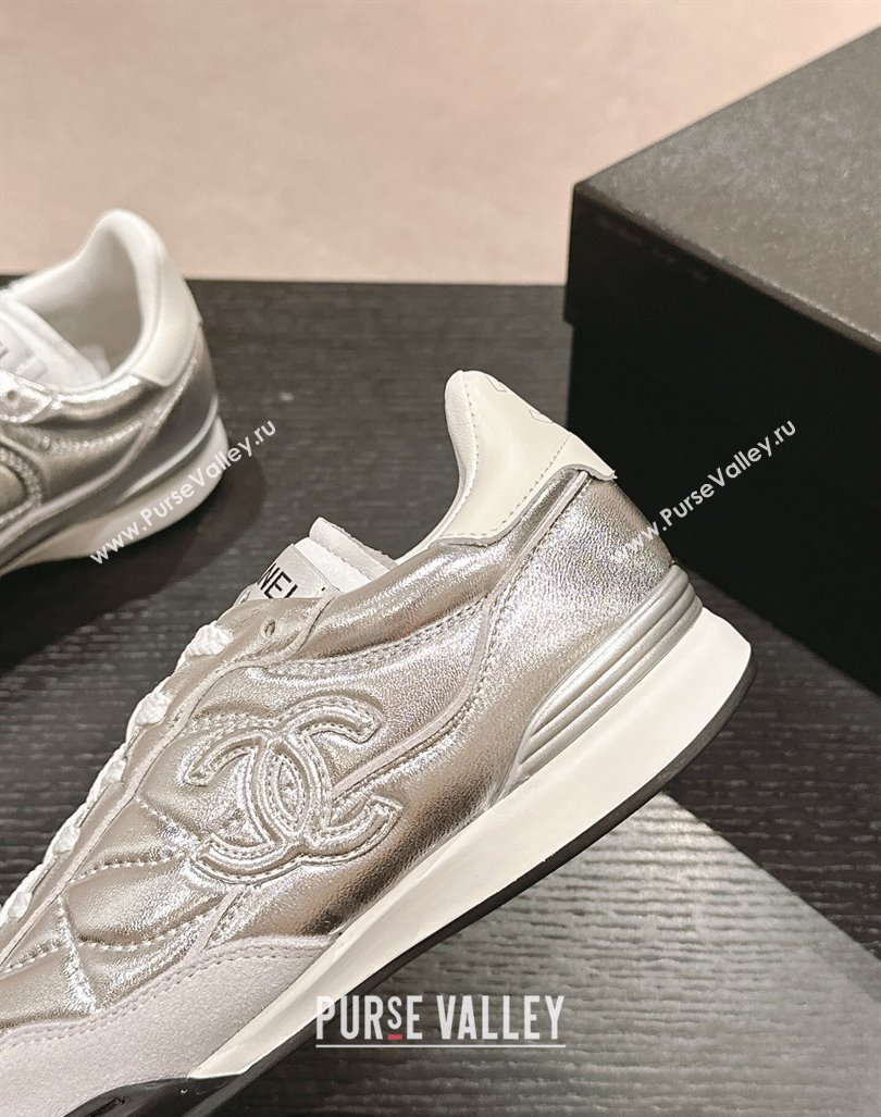 Chanel Quilted Calfskin Sneakers G45335 Silver 2024 (MD-240603044)