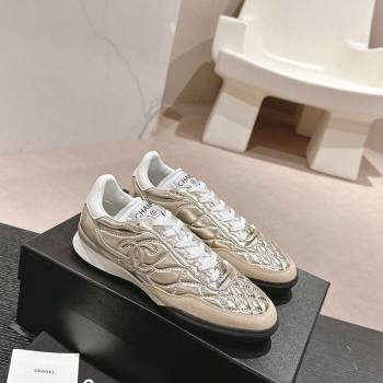 Chanel Quilted Calfskin Sneakers G45335 Rose Gold 2024 (MD-240603045)