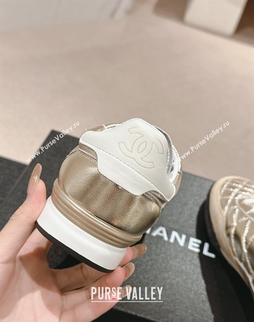 Chanel Quilted Calfskin Sneakers G45335 Rose Gold 2024 (MD-240603045)