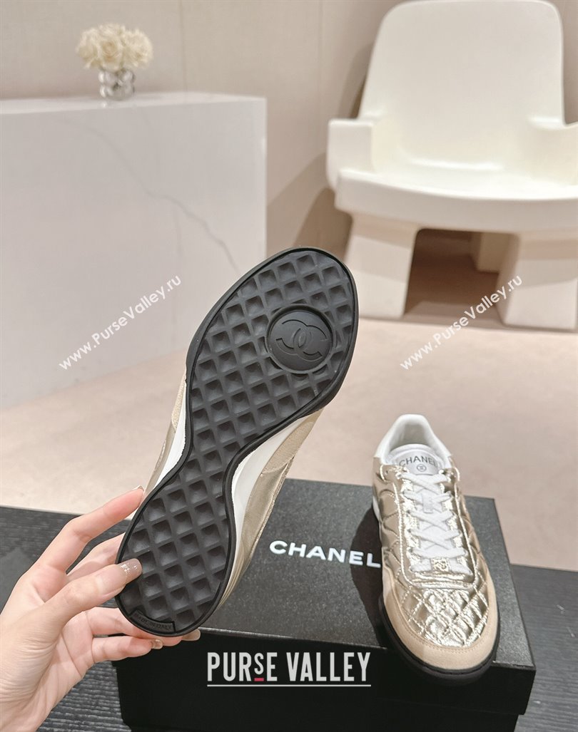 Chanel Quilted Calfskin Sneakers G45335 Rose Gold 2024 (MD-240603045)