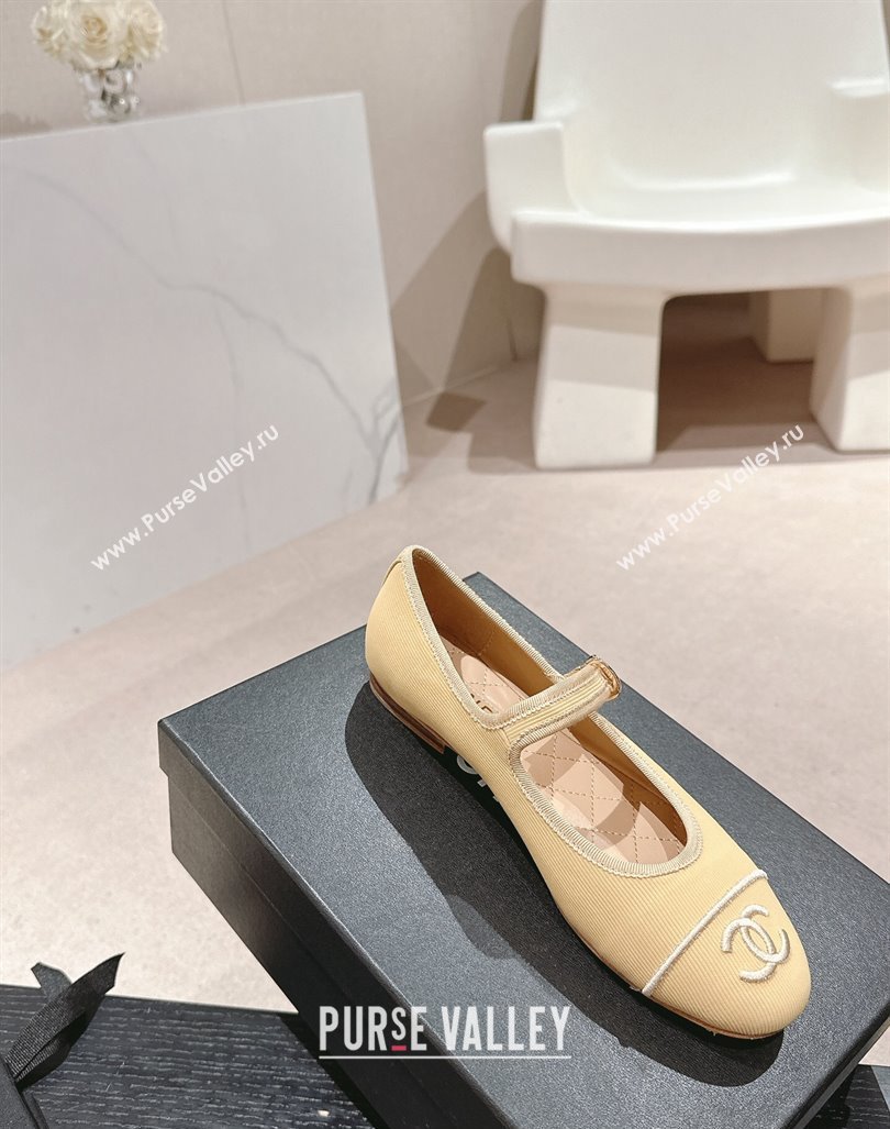 Chanel Cotton Mary Janes Flat Ballet G45503 Beige 2024 (MD-240603087)