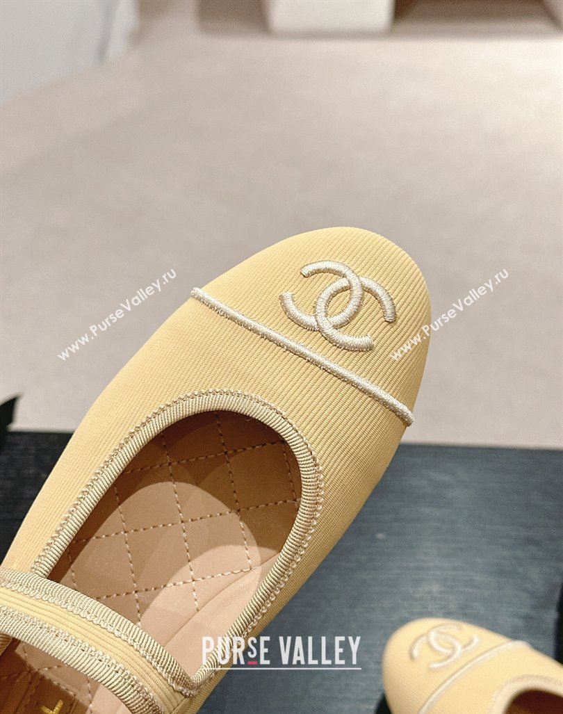 Chanel Cotton Mary Janes Flat Ballet G45503 Beige 2024 (MD-240603087)