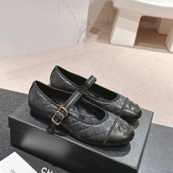 Chanel Quilted Mary Janes Flats Ballet G45503 Black 2024 (MD-240603090)