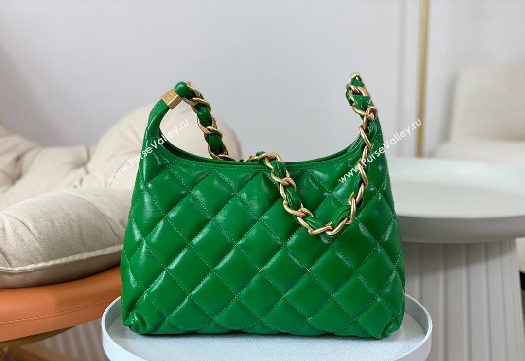 Chanel Shiny Lambskin Large Hobo bag AS4923 Green 2024 (SM-240626105)