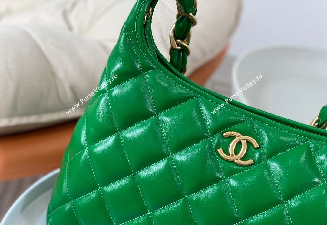 Chanel Shiny Lambskin Large Hobo bag AS4923 Green 2024 (SM-240626105)