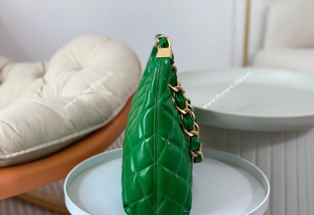 Chanel Shiny Lambskin Large Hobo bag AS4923 Green 2024 (SM-240626105)