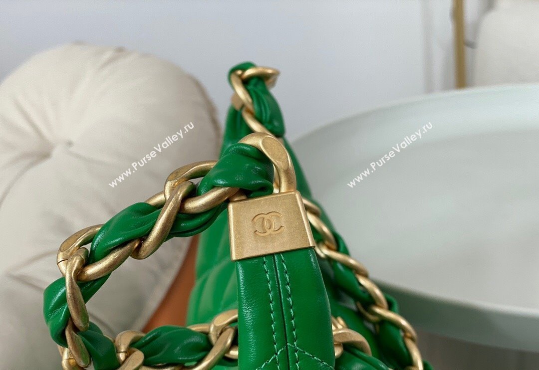 Chanel Shiny Lambskin Large Hobo bag AS4923 Green 2024 (SM-240626105)