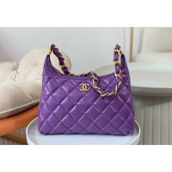 Chanel Shiny Lambskin Large Hobo bag AS4923 Purple 2024 (SM-240626106)