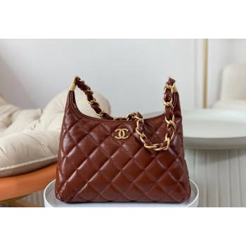 Chanel Shiny Lambskin Large Hobo bag AS4923 Brown 2024 (SM-240626107)