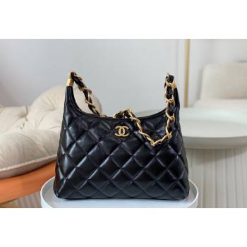 Chanel Shiny Lambskin Large Hobo bag AS4922 Black 2024 (SM-240626108)