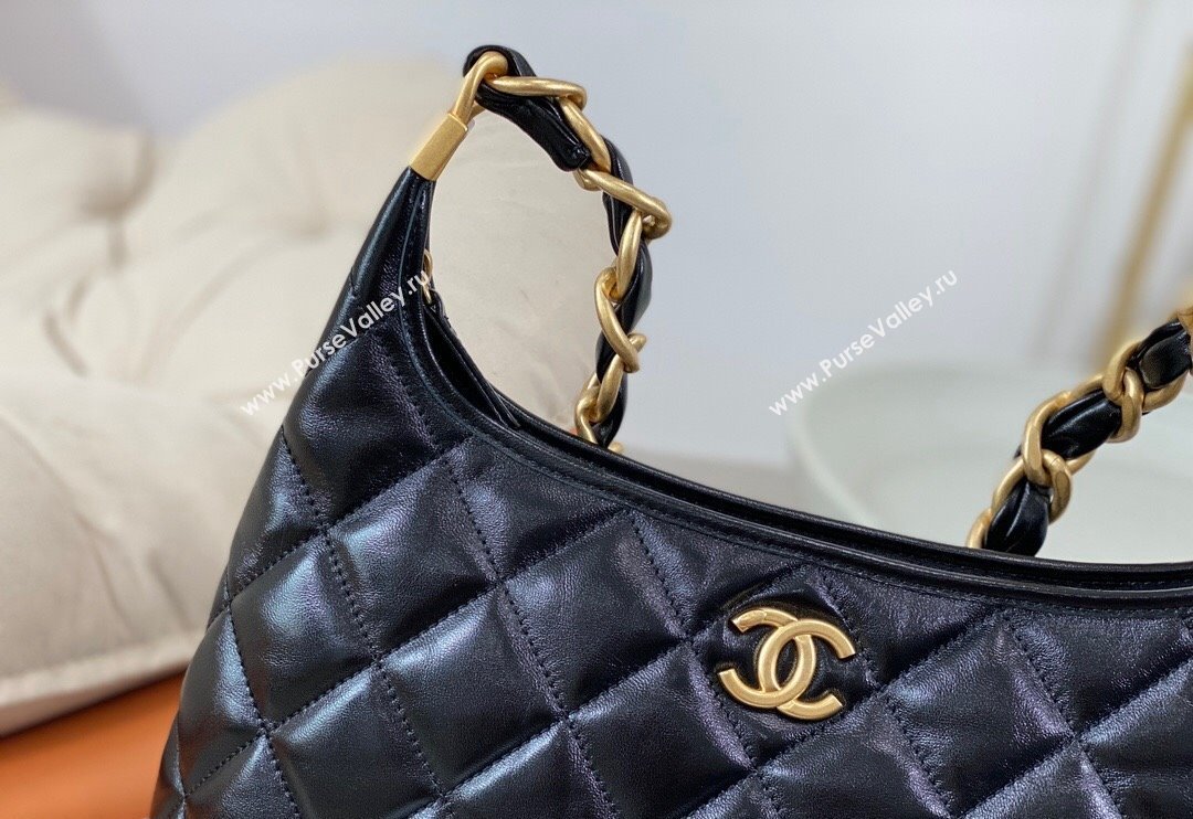 Chanel Shiny Lambskin Large Hobo bag AS4922 Black 2024 (SM-240626108)