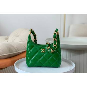 Chanel Shiny Lambskin Small Hobo bag AS4922 Green 2024 (SM-240626109)