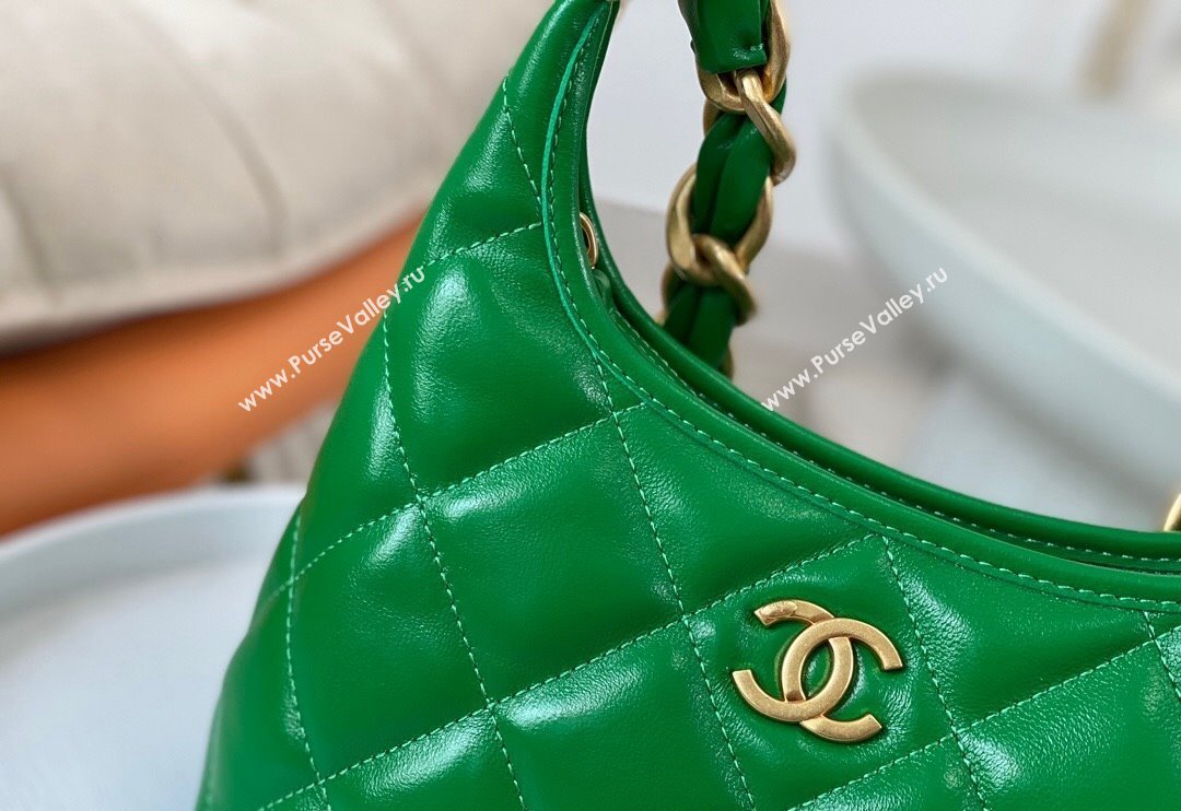 Chanel Shiny Lambskin Small Hobo bag AS4922 Green 2024 (SM-240626109)