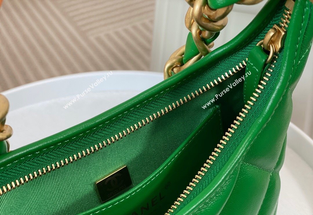 Chanel Shiny Lambskin Small Hobo bag AS4922 Green 2024 (SM-240626109)