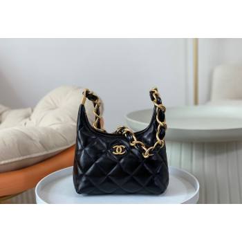 Chanel Shiny Lambskin Small Hobo bag AS4922 Black 2024 (SM-240626112)