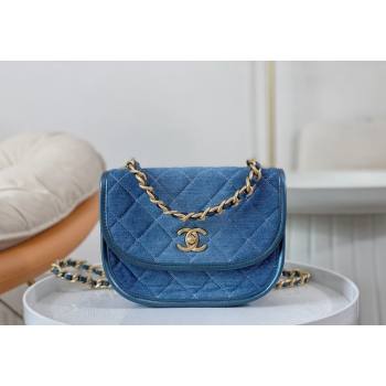 Chanel Washed Denim Small Messenger bag AS4850 Blue 2024 (SM-240626113)