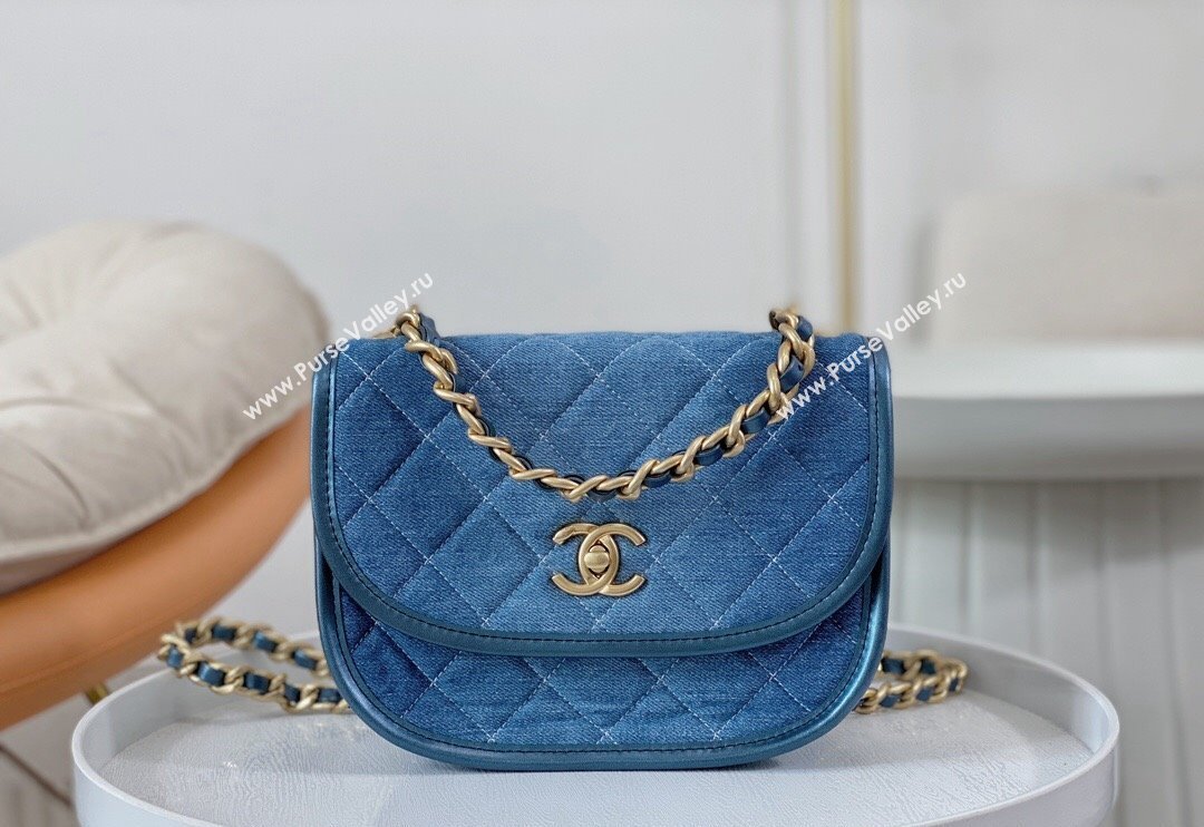 Chanel Washed Denim Small Messenger bag AS4850 Blue 2024 (SM-240626113)