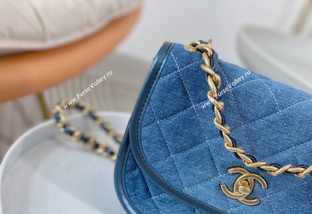 Chanel Washed Denim Small Messenger bag AS4850 Blue 2024 (SM-240626113)