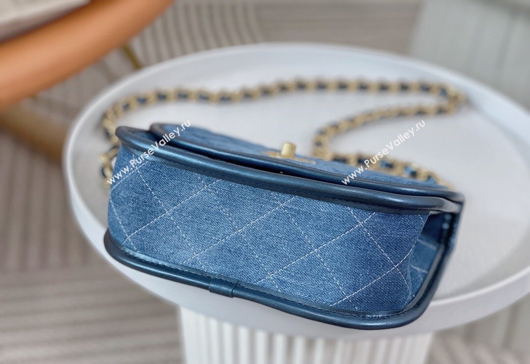 Chanel Washed Denim Small Messenger bag AS4850 Blue 2024 (SM-240626113)