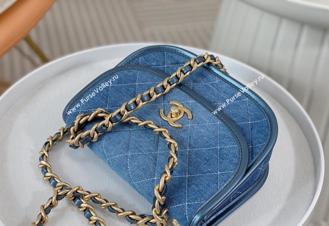 Chanel Washed Denim Small Messenger bag AS4850 Blue 2024 (SM-240626113)