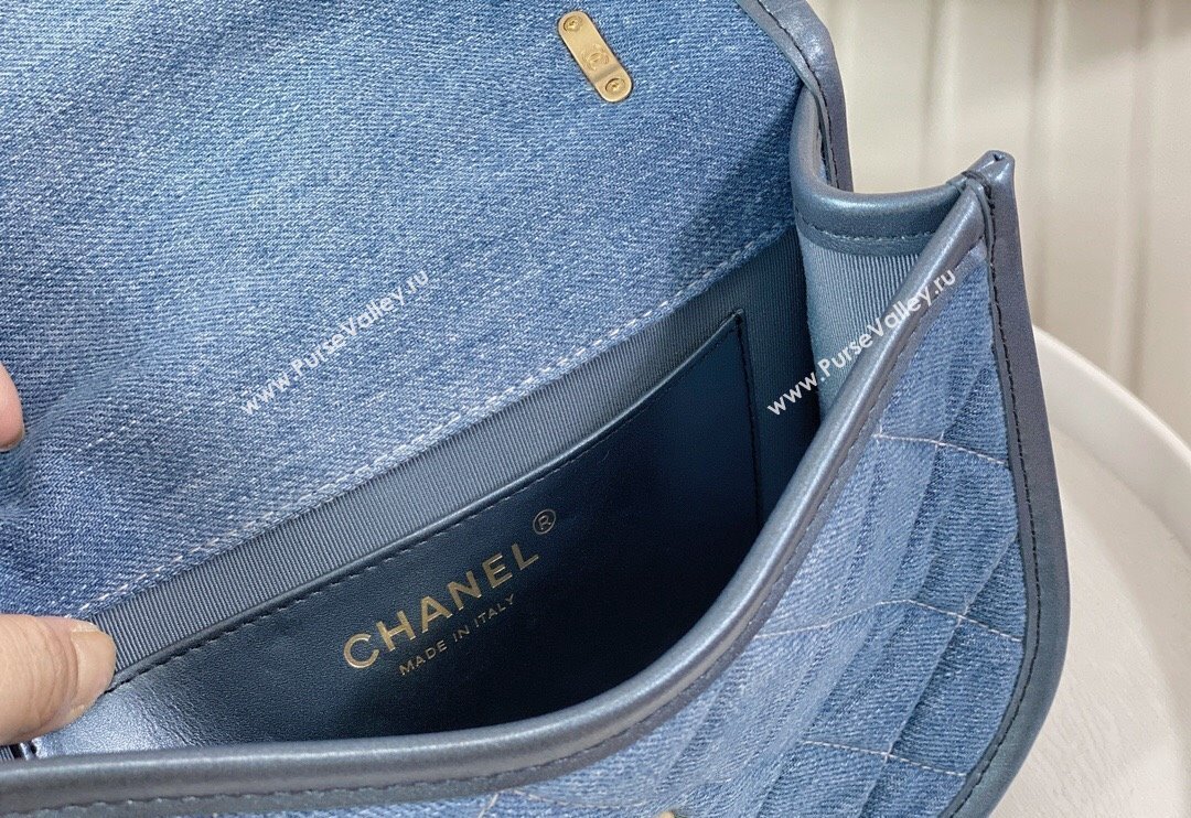 Chanel Washed Denim Small Messenger bag AS4850 Blue 2024 (SM-240626113)