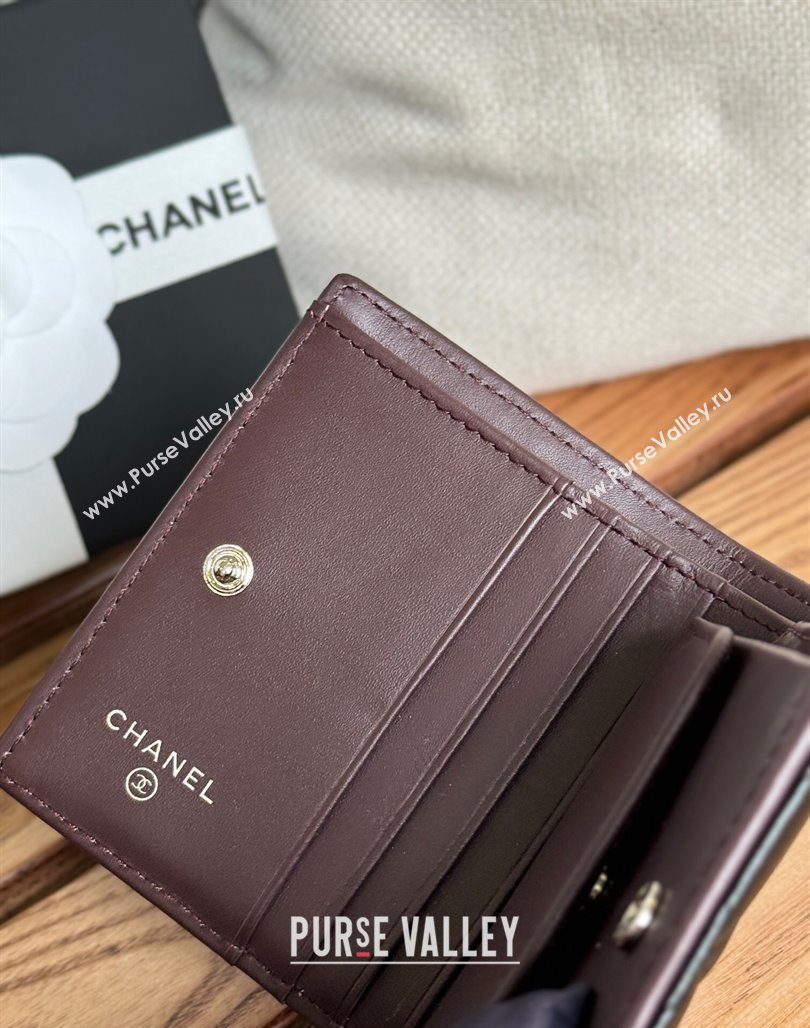 Chanel Lambskin Short Wallet Black/Silver 2024 A84028 (SSZ-240627016)