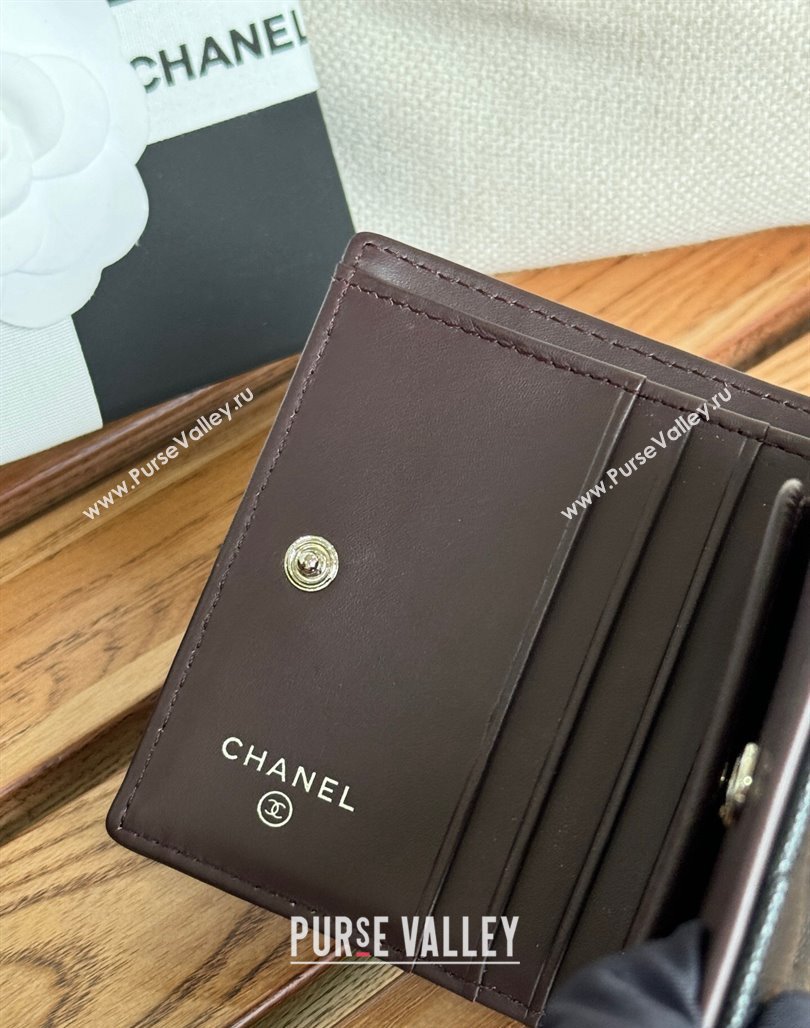 Chanel Small-Grained Calfskin Short Wallet Black/Silver 2024 A84028 (SSZ-240627018)