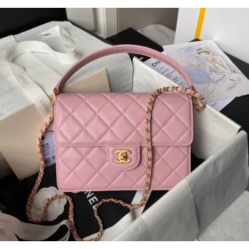 Chanel Grained Calfskin Flap bag with Top handle 2024 AS6261 (yezi-240627030)