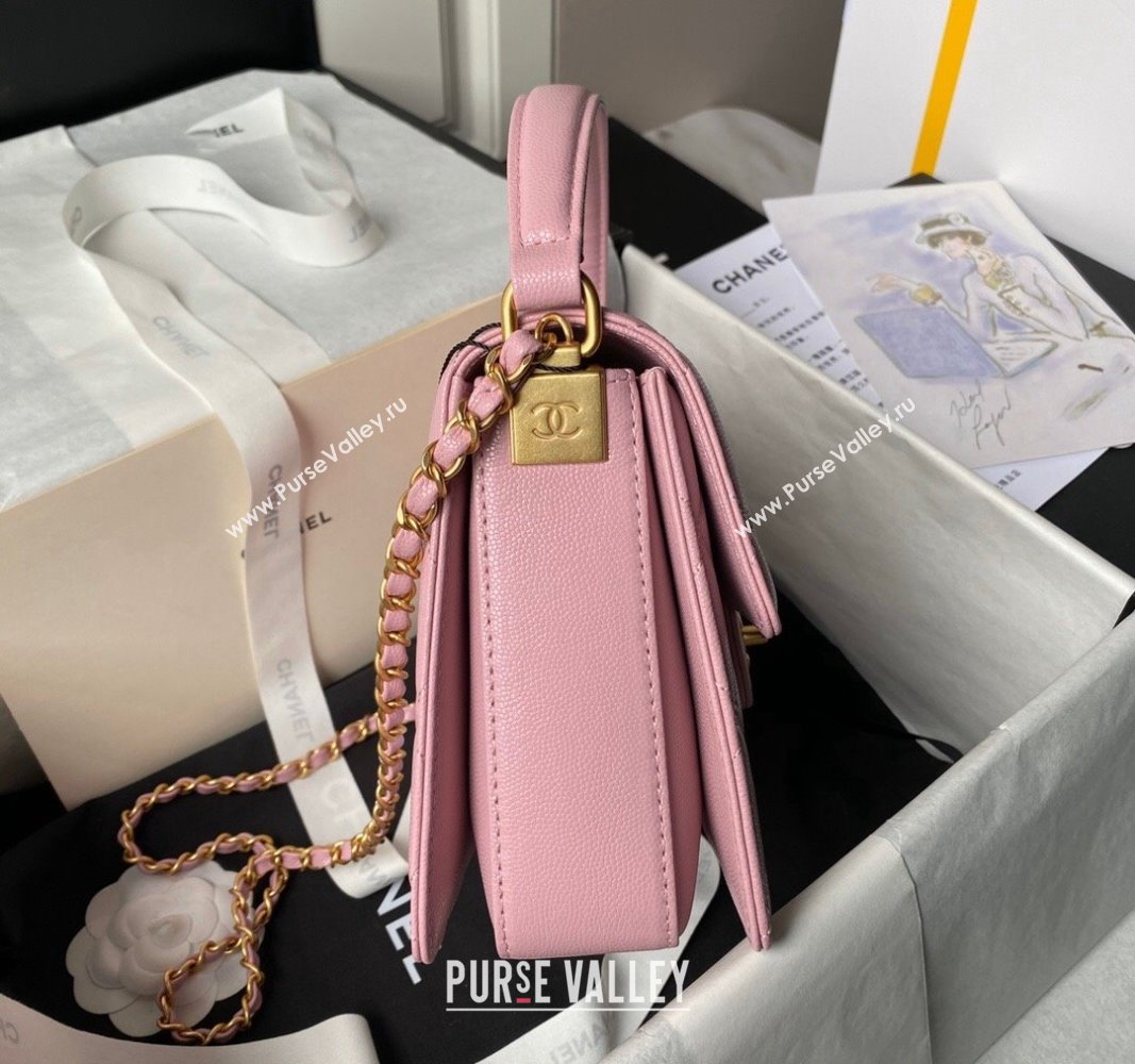 Chanel Grained Calfskin Flap bag with Top handle 2024 AS6261 (yezi-240627030)