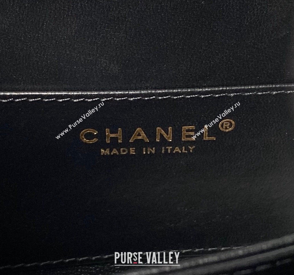 Chanel Grained Calfskin Small Flap bag with Top handle Black 2024 AS6262 (yezi-240627025)