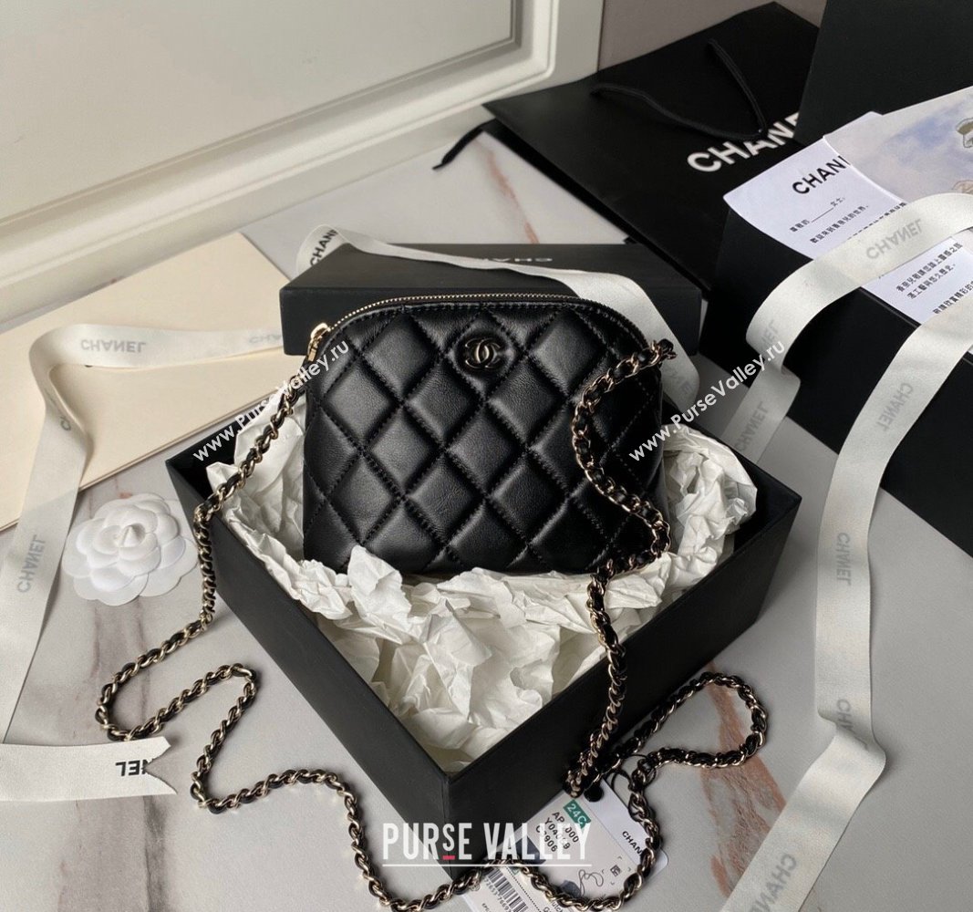 Chanel Lambskin Clutch with Chain Black 2024 AP4000 (yezi-240627036)