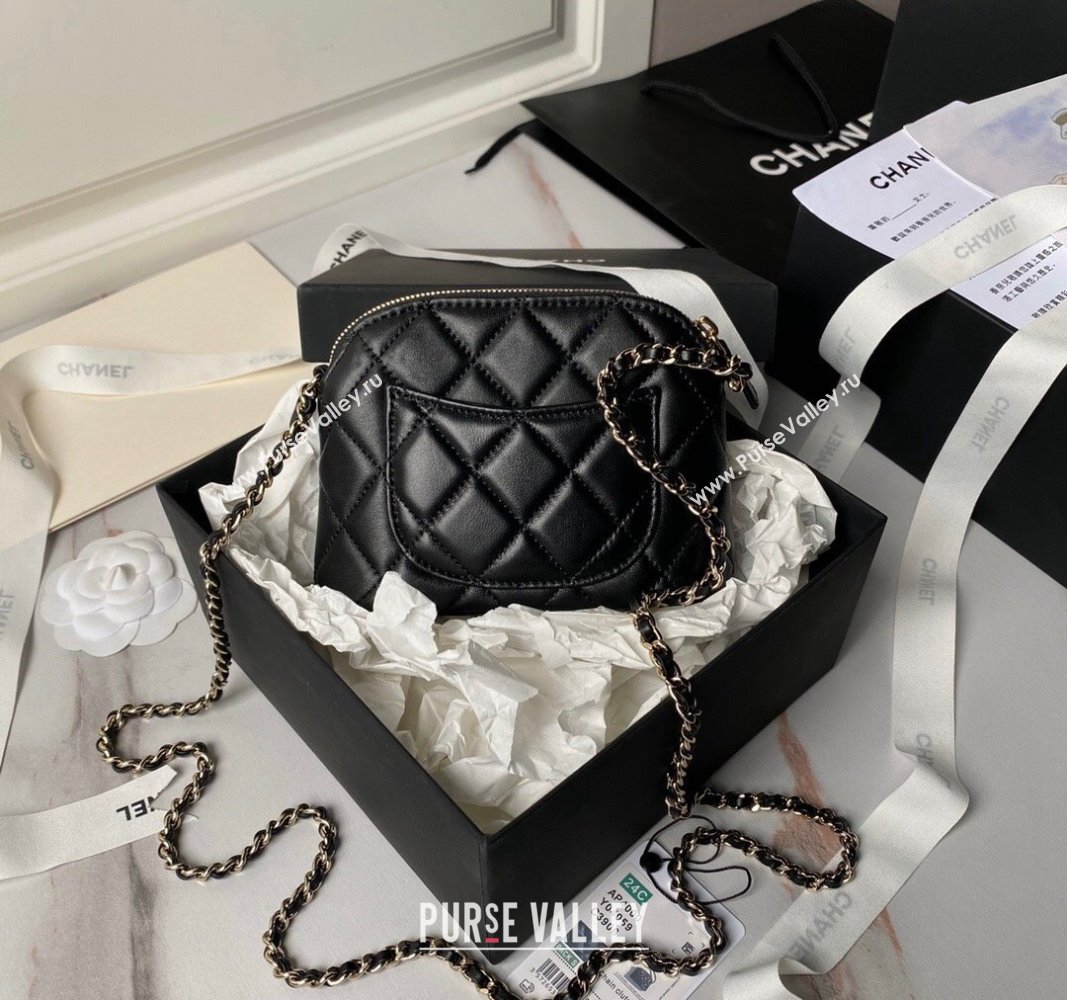 Chanel Lambskin Clutch with Chain Black 2024 AP4000 (yezi-240627036)