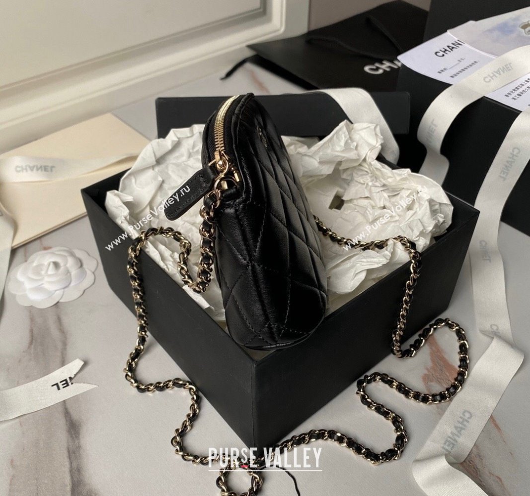 Chanel Lambskin Clutch with Chain Black 2024 AP4000 (yezi-240627036)