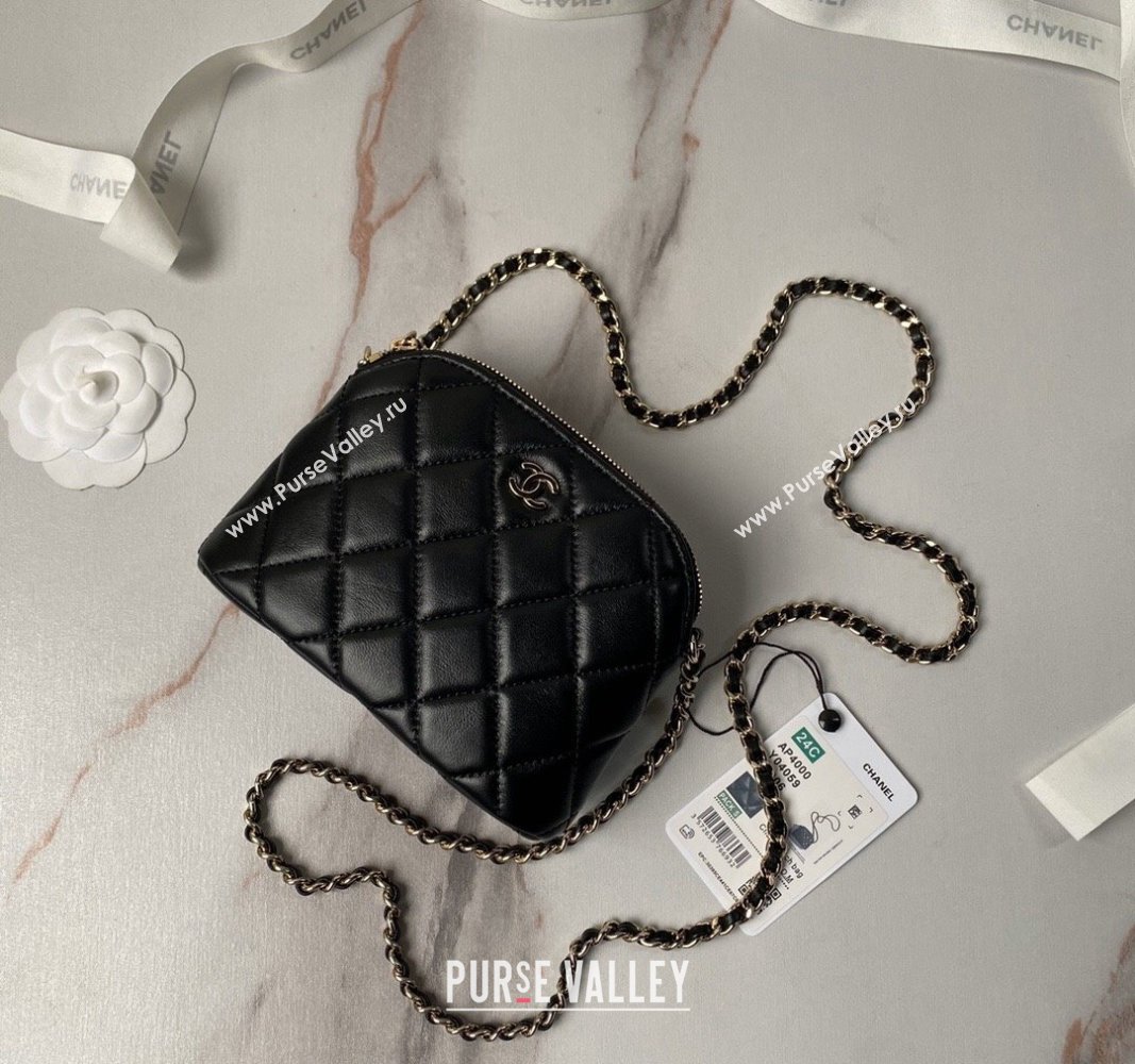 Chanel Lambskin Clutch with Chain Black 2024 AP4000 (yezi-240627036)