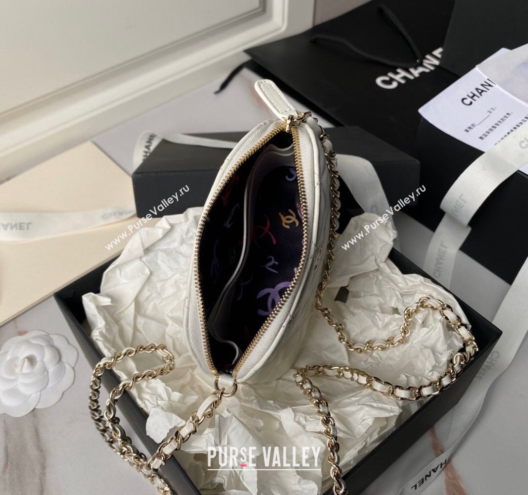 Chanel Lambskin Clutch with Chain White 2024 AP4000 (yezi-240627037)