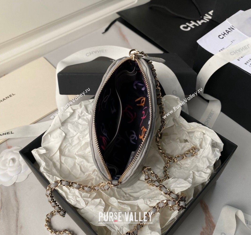 Chanel Lambskin Clutch with Chain Grey 2024 AP4000 (yezi-240627038)