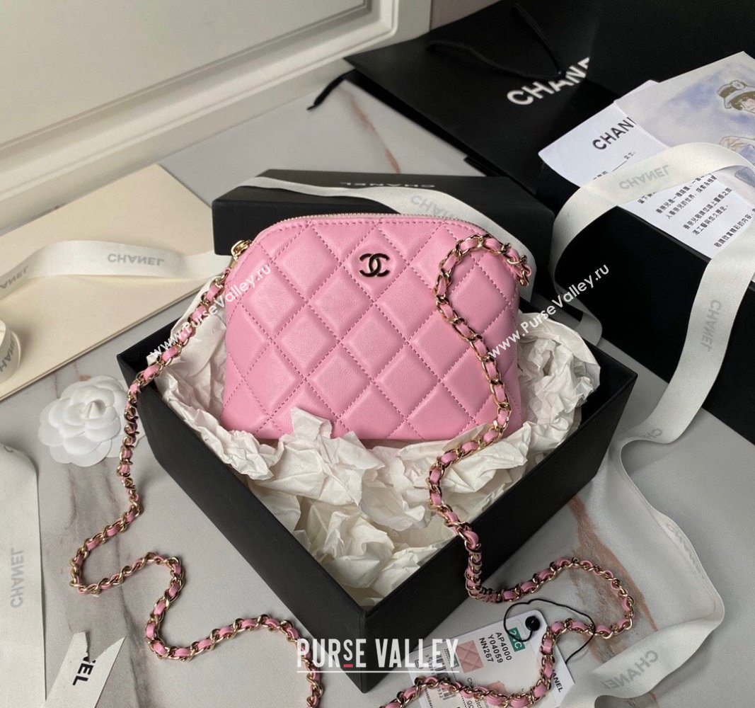 Chanel Lambskin Clutch with Chain Light Pink 2024 AP4000 (yezi-240627040)