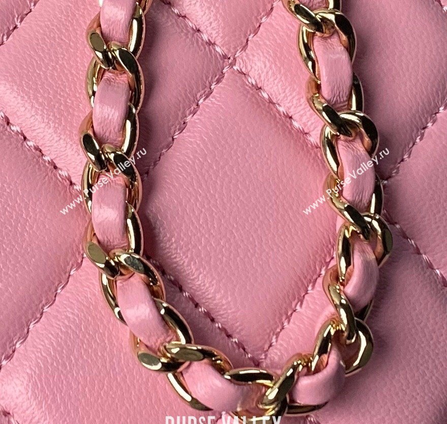 Chanel Lambskin Clutch with Chain Light Pink 2024 AP4000 (yezi-240627040)