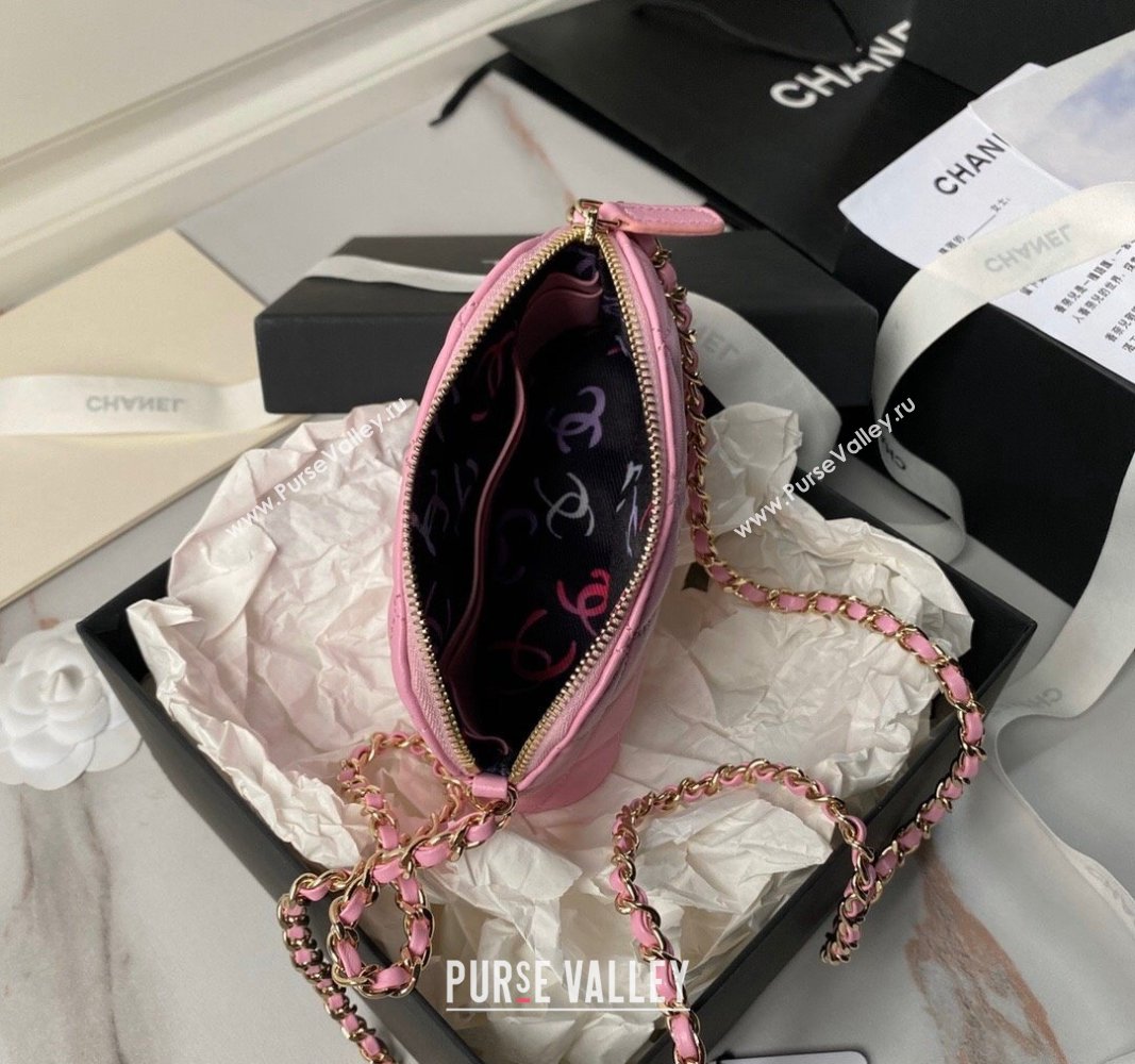 Chanel Lambskin Clutch with Chain Light Pink 2024 AP4000 (yezi-240627040)