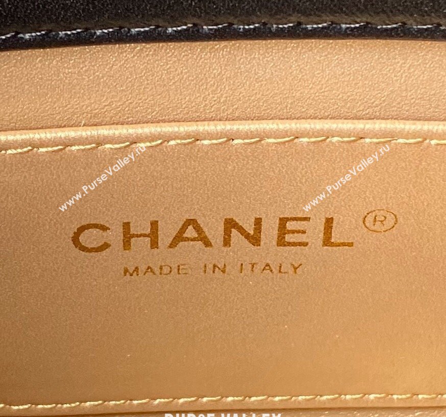 Chanel Shiny Lambskin Mini Flap Bag with Pearls AS4986 Black 2024 (yezi-240627051)
