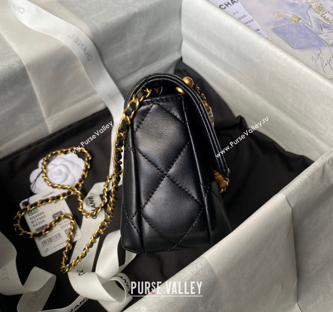 Chanel Shiny Lambskin Mini Flap Bag with Pearls AS4986 Black 2024 (yezi-240627051)