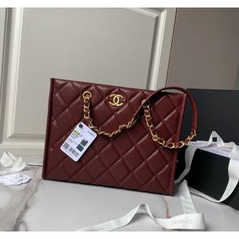 Chanel Grained Calfskin Small Shopping Bag AS4940 Dark Burgundy 2024 (yezi-240627068)