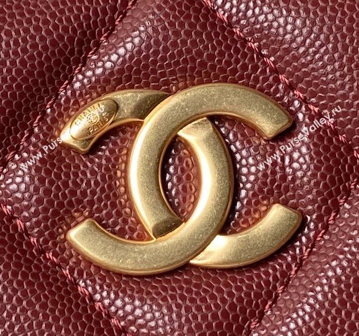 Chanel Grained Calfskin Small Shopping Bag AS4940 Dark Burgundy 2024 (yezi-240627068)