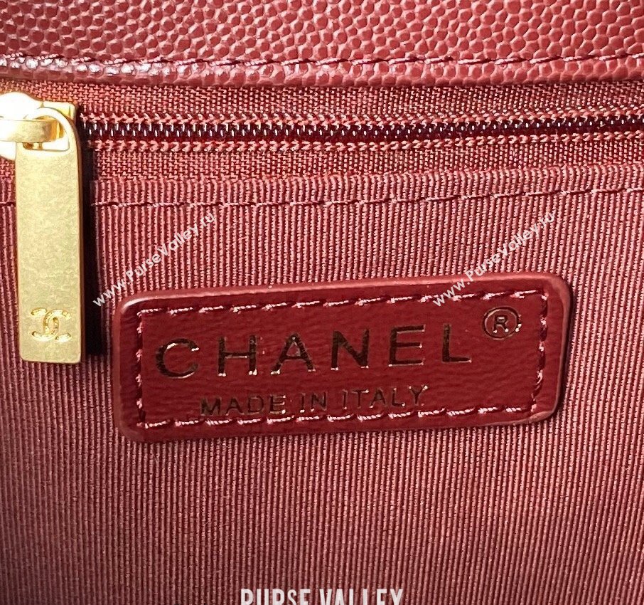 Chanel Grained Calfskin Small Shopping Bag AS4940 Dark Burgundy 2024 (yezi-240627068)