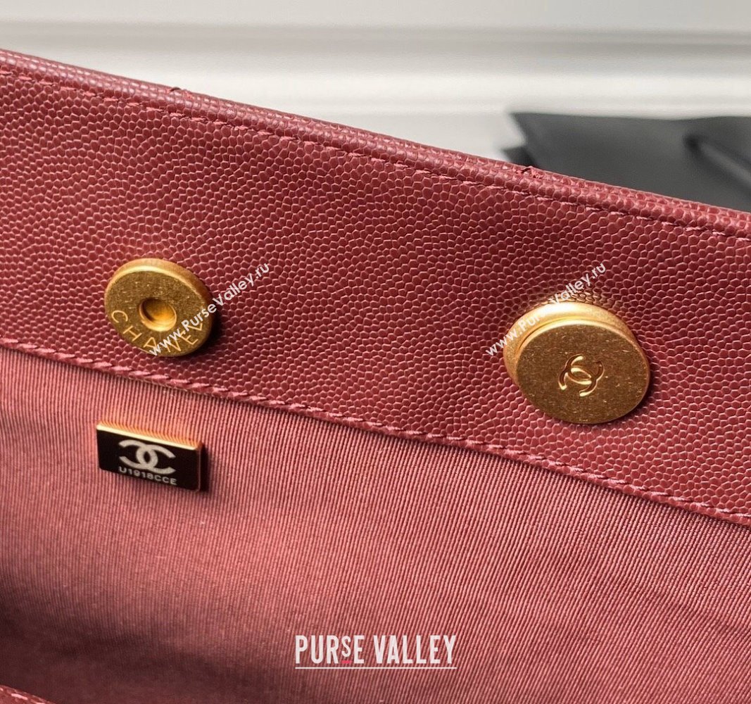 Chanel Grained Calfskin Small Shopping Bag AS4940 Dark Burgundy 2024 (yezi-240627068)