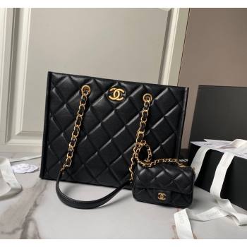 Chanel Grained Calfskin Small Shopping Bag AS4940 Black 2024 (yezi-240627069)